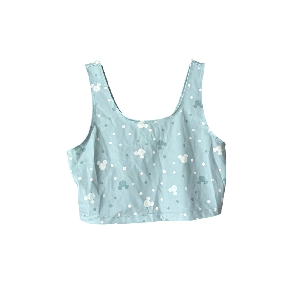 Disney Mickey‎ Mouse Polka Dot Crop Top Blue Sleeveless Scoop Neck Large